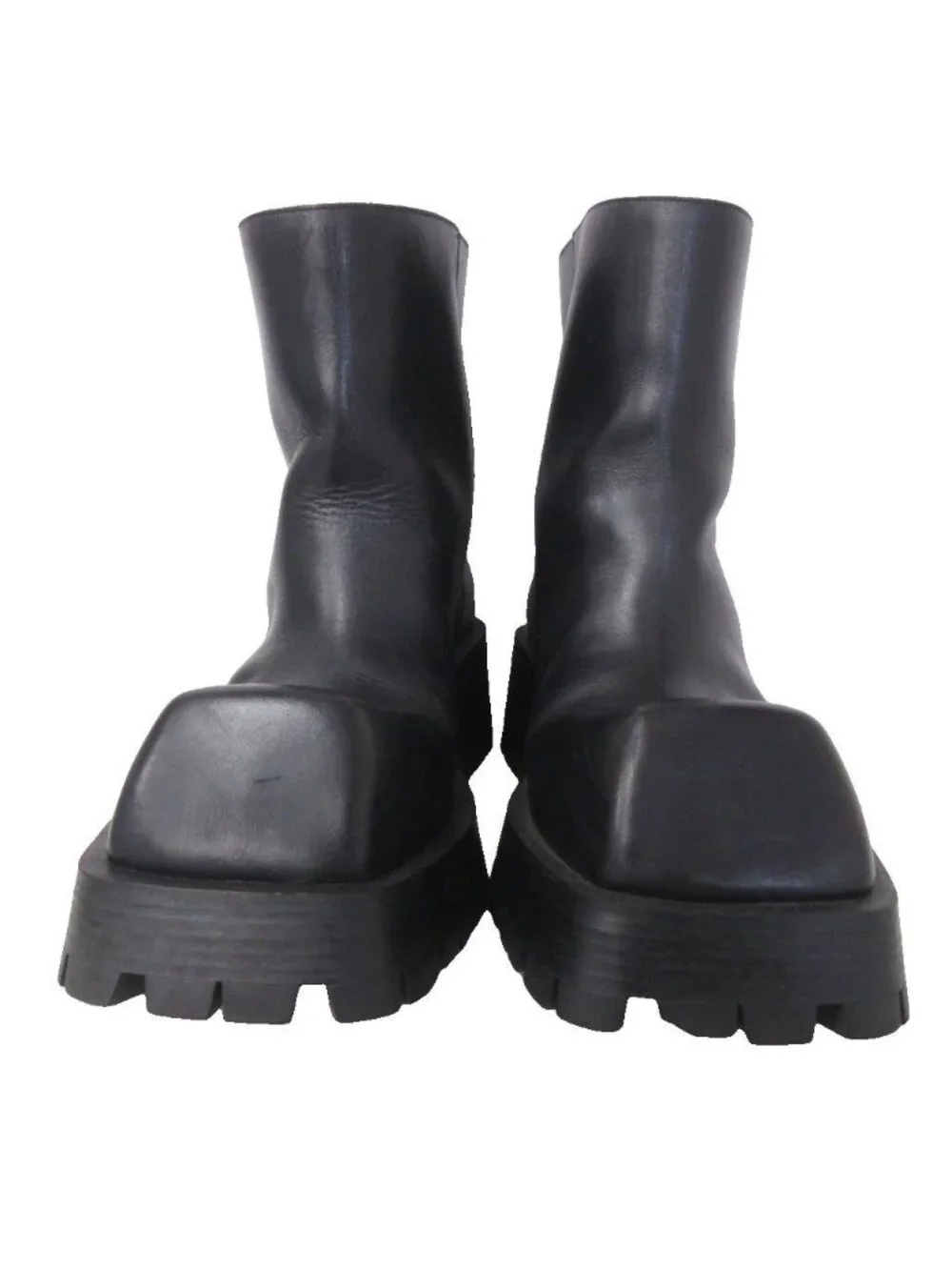 Balenciaga Trooper Boots Leather Shoes Thick Sole Black